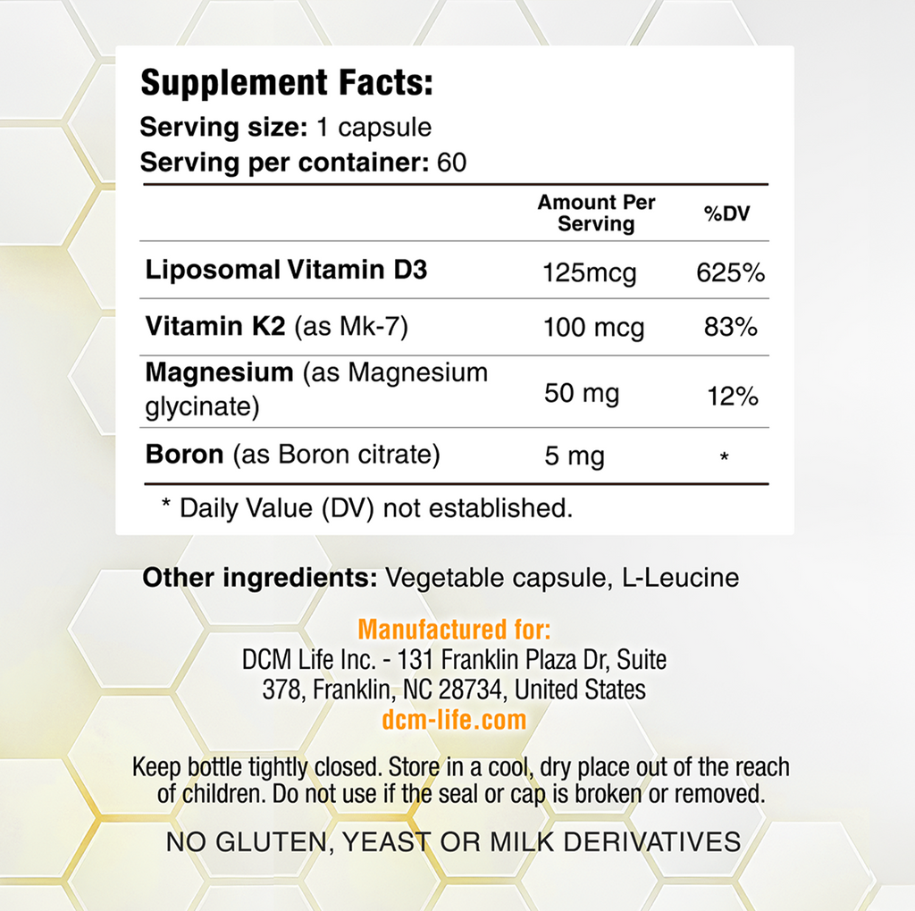 Ultimate D3 Liposomal Vitamin D3 + K2 5000 IU with Boron & Magnesium - High Absorption Immune & Heart Health Support - 60 Capsules